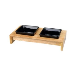 Trixie Napf-Set - Keramik/Holz -Heimtierbedarf Angebote trixie voer waterbak set keramiek hout 178702 0500 none